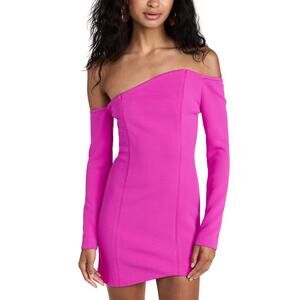 Misha Off Shoulder Pink Berry Baker Dress Size M NWT